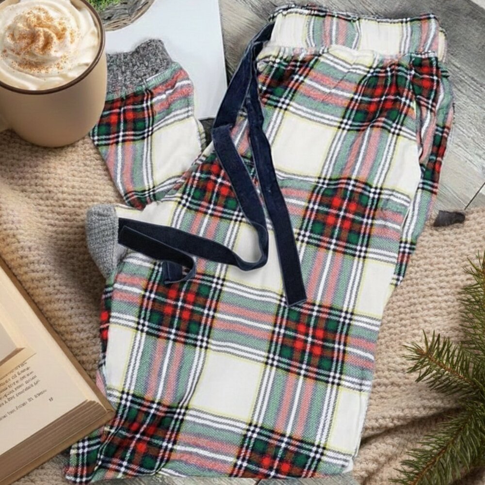 Aerie Plaid Flannel Pajama Pants - Size Small (S) - Red & Green Holiday